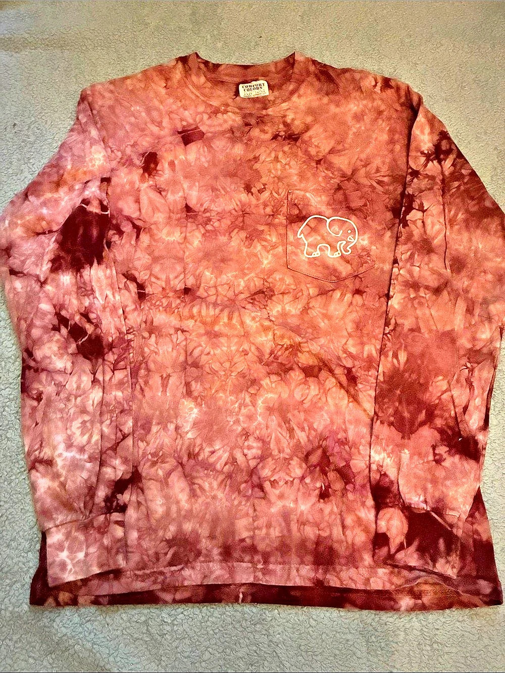 Maroon Ivoryella Tie-Dye Elephant Sweatshirt
